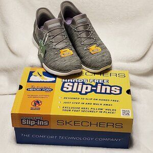 NEW IN BOX Sketchers hands free slip-ins Summit Dazzling Haze (gray) size 9.5